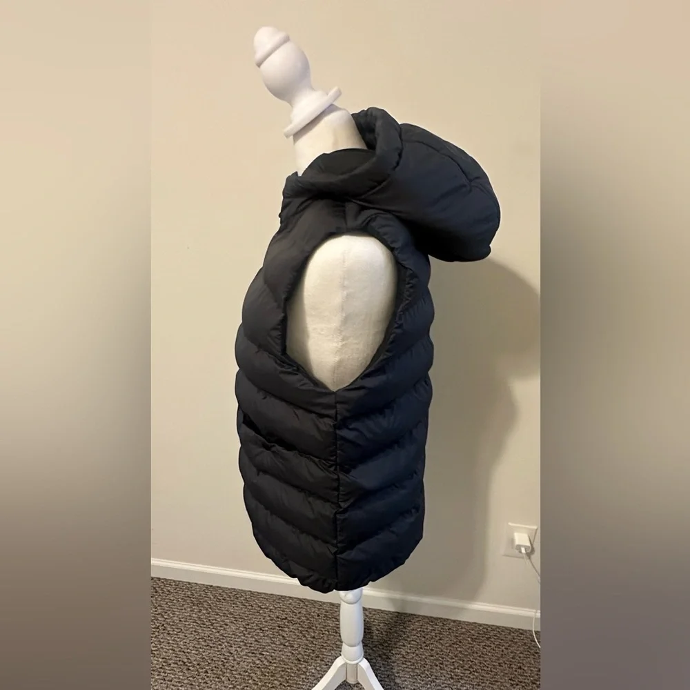 Zara Black Hooded Puffer Vest Size 13-14 - Picture 3 of 8